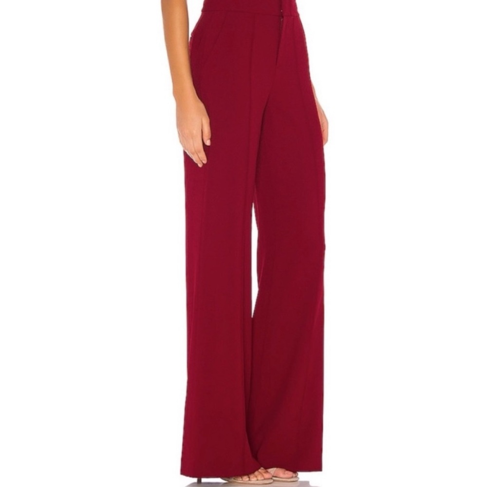 NWOT Alice + Olivia Dylan High Waist Wide Leg Pant in Bordeaux